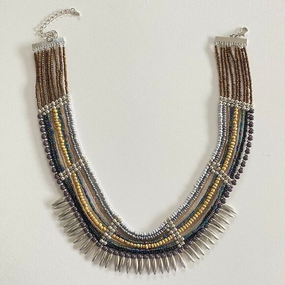 Swazi Style Vintage Handmade Beaded Choker Necklace​​ - Picture 4 of 8